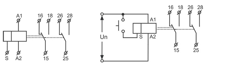 雙延時(shí)時(shí)間繼電器接線圖