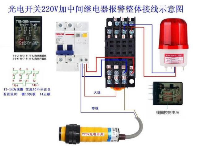 光電開關220V加中間繼電器報警整體接線示意圖.jpg